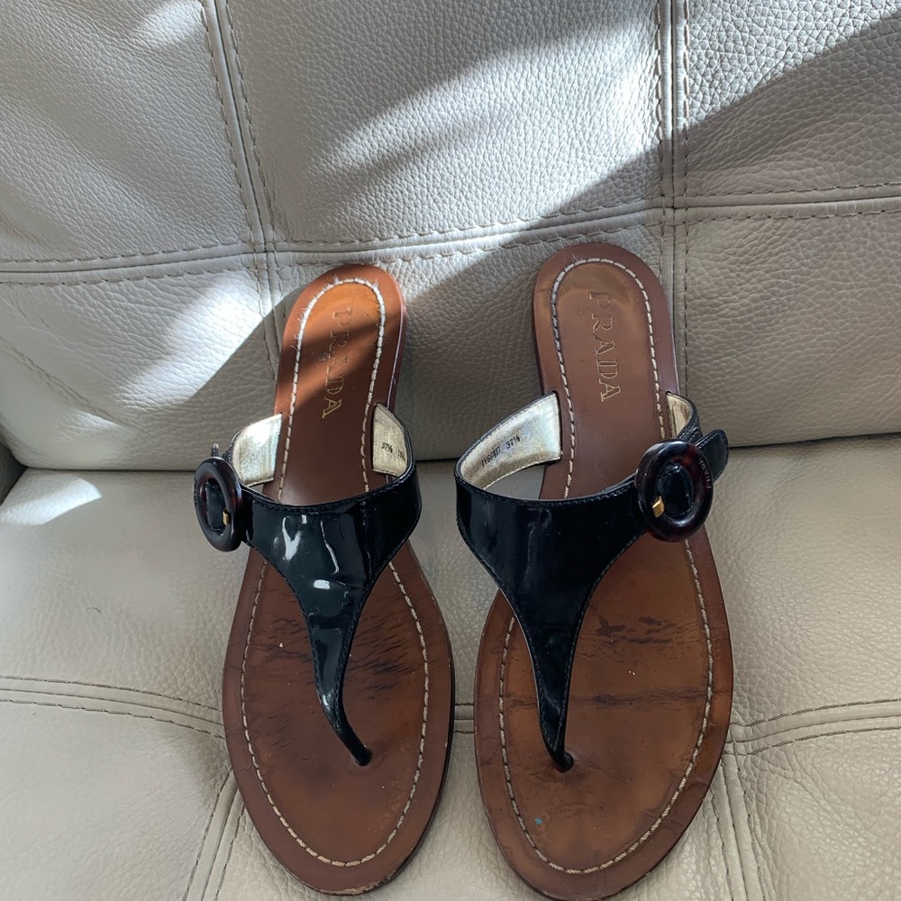 Prada Women's 1Y664D 3OQB F0002 Leather Sandals
